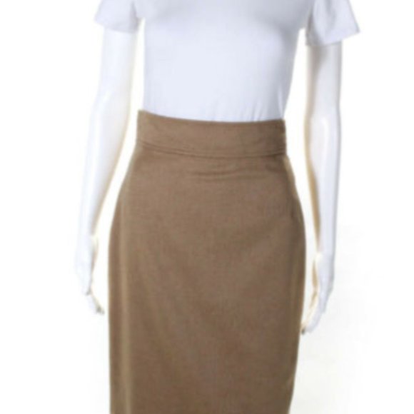 Lauren Womens Slit Knee Length Zip Up Pencil